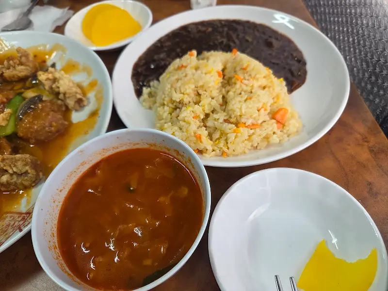 간짜장, 짬뽕국물, 고기튀김