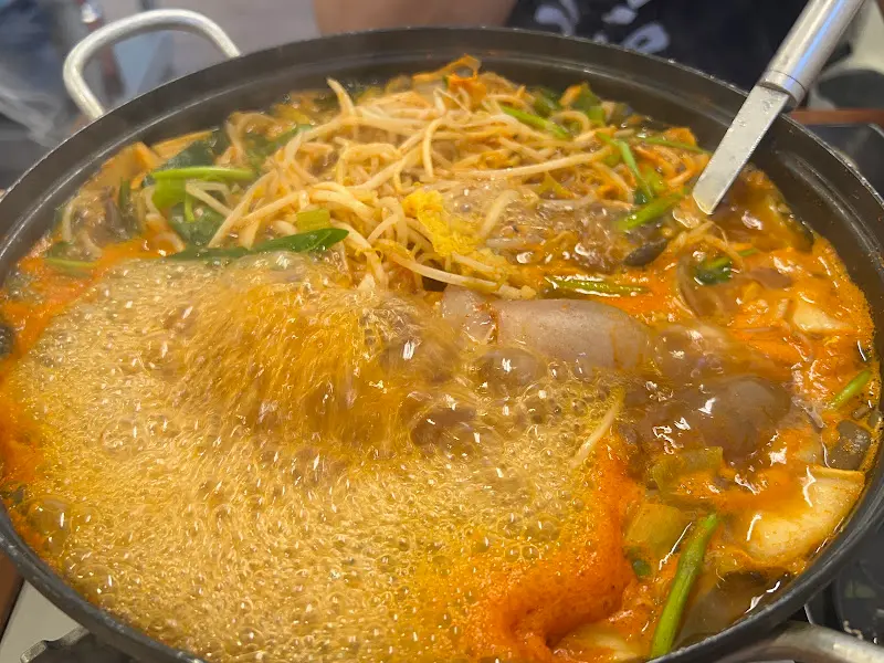 얼큰하고 시원한 국물이 일품인 산낙지 얼큰탕