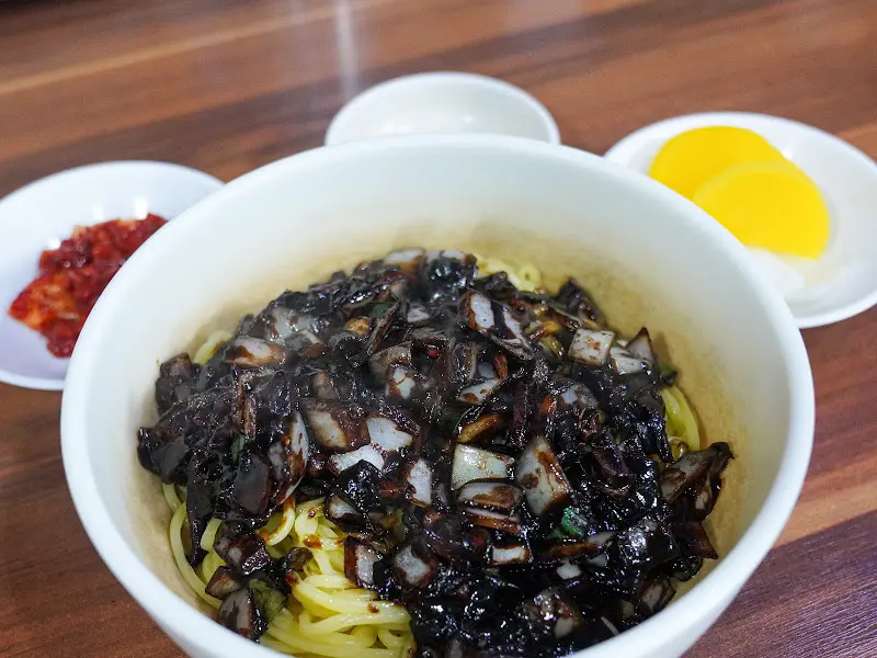 짜장 소스가 듬뿍 뿌려진 짜장면