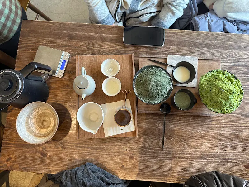 말차빙수와 차 세트