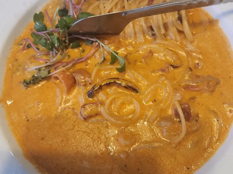 크림 파스타 클로즈업