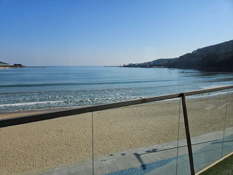 카페에서 바로 보이는 일광 해변