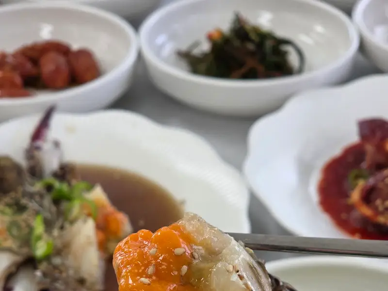 해변가 간장게장 클로즈업