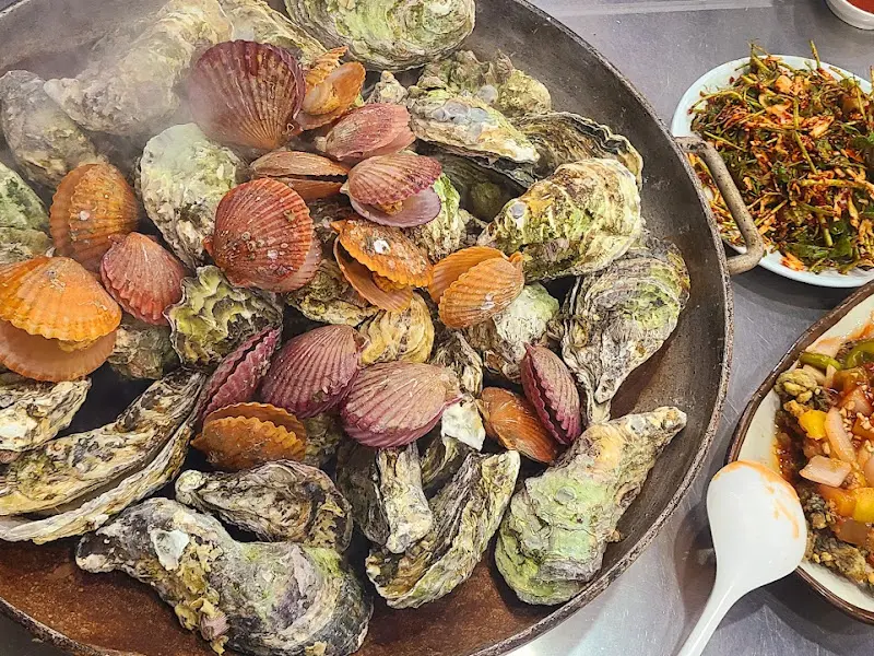 굴구이와 미나리 무침