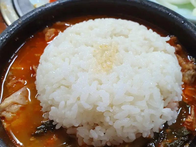 밥을 말은 뼈해장국