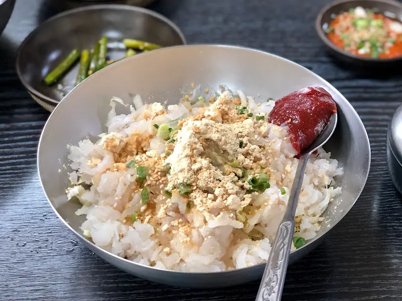 물회 양념장 추가