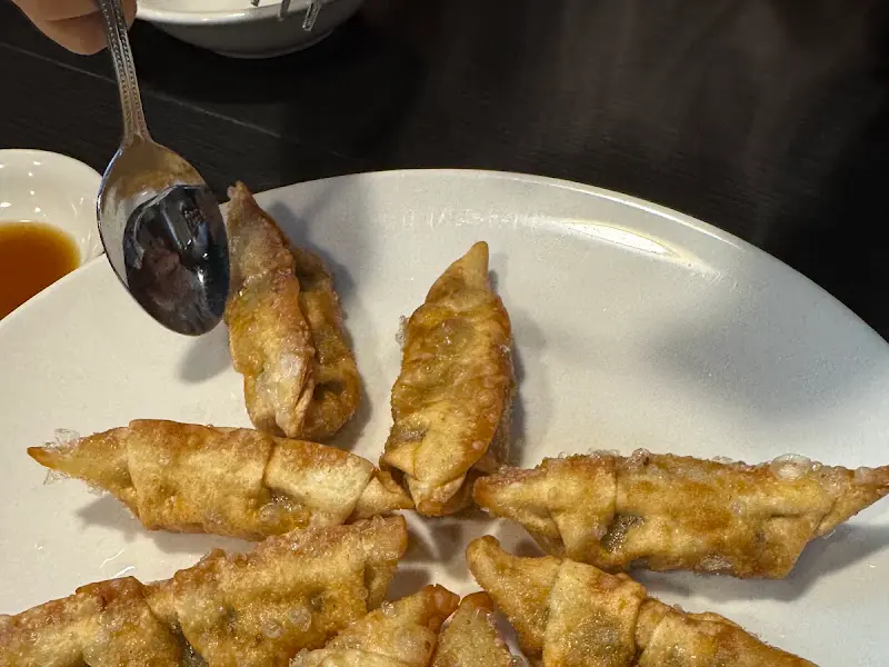 윤기가 흐르는 튀김 만두 사진