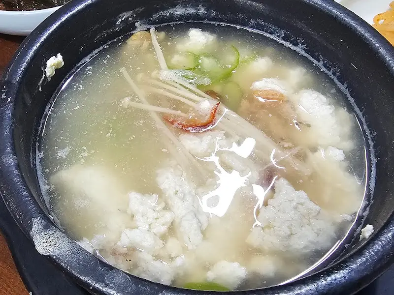 순두부 새우젓찌개의 클로즈업