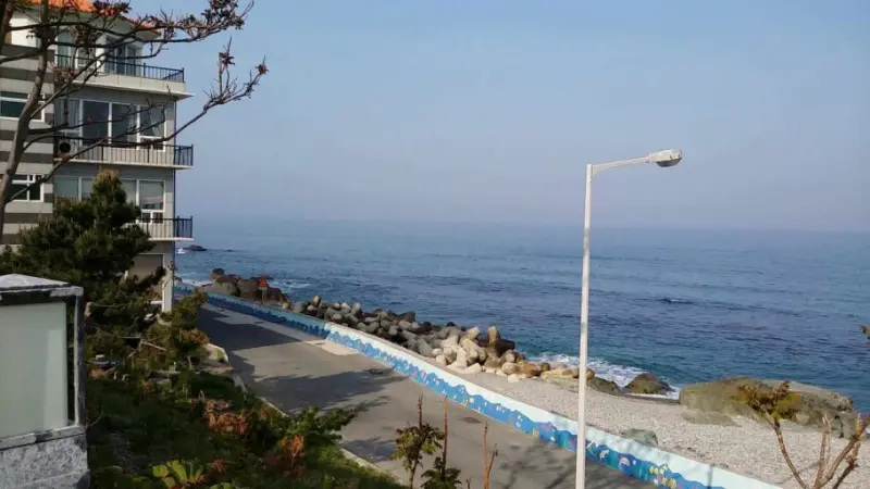 이디야커피 영덕해파랑점에서 바라본 풍경