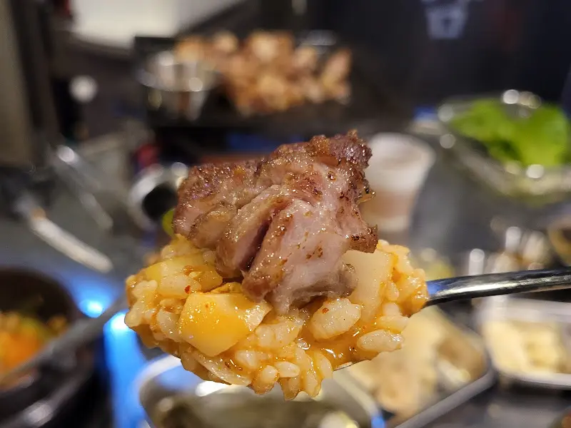 오겹살과 볶음밥