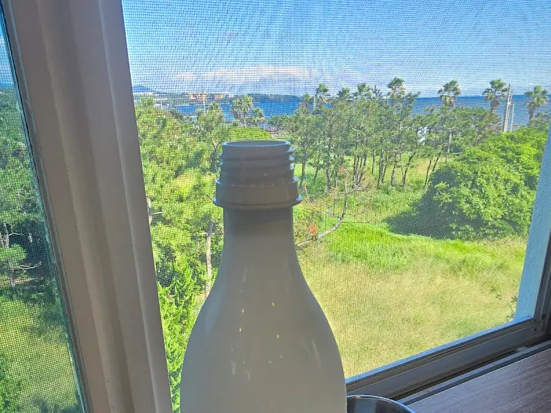 창밖으로 보이는 아름다운 바다 풍경