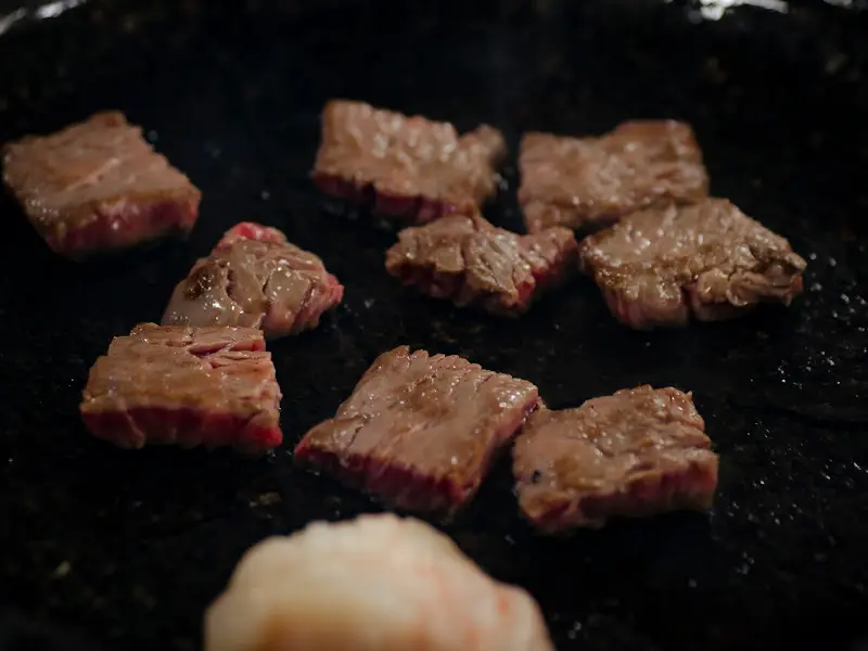 잘 구워진 한우