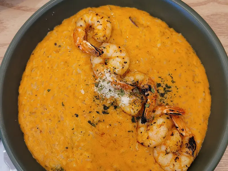 새우가 듬뿍 올라간 단호박 리조또
