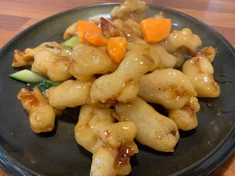 구름 탕수육 단면