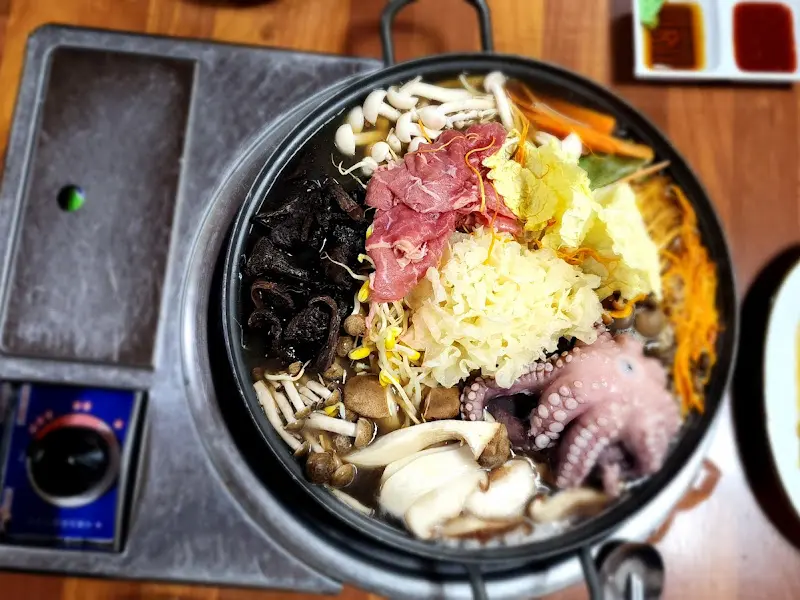 능이버섯전골 항공샷