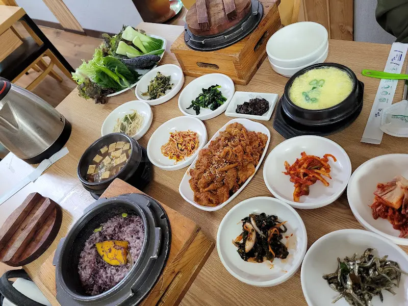 푸짐한 한상 차림 항공샷