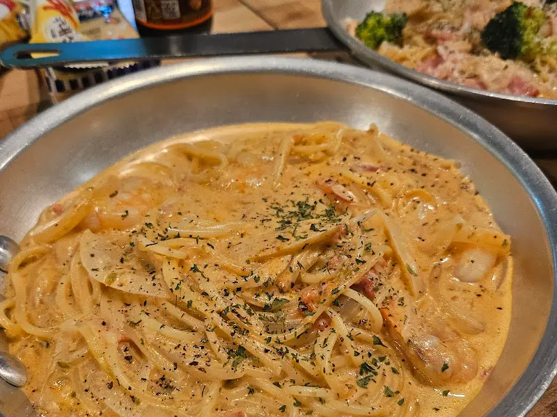 새우 로제 파스타 근접샷