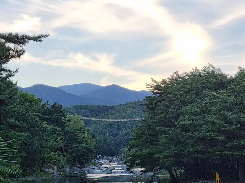 숲과 계곡이 어우러진 수승대의 전경