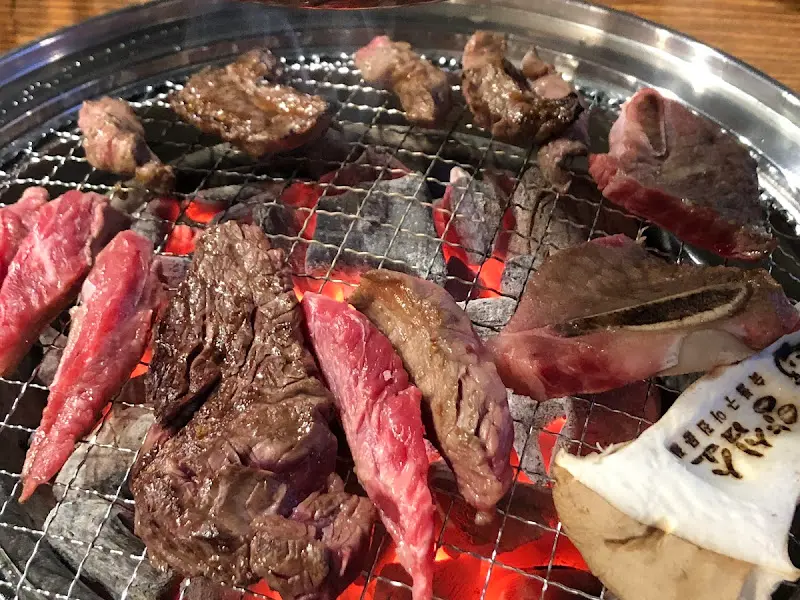 숯불 위에 구워지는 고기