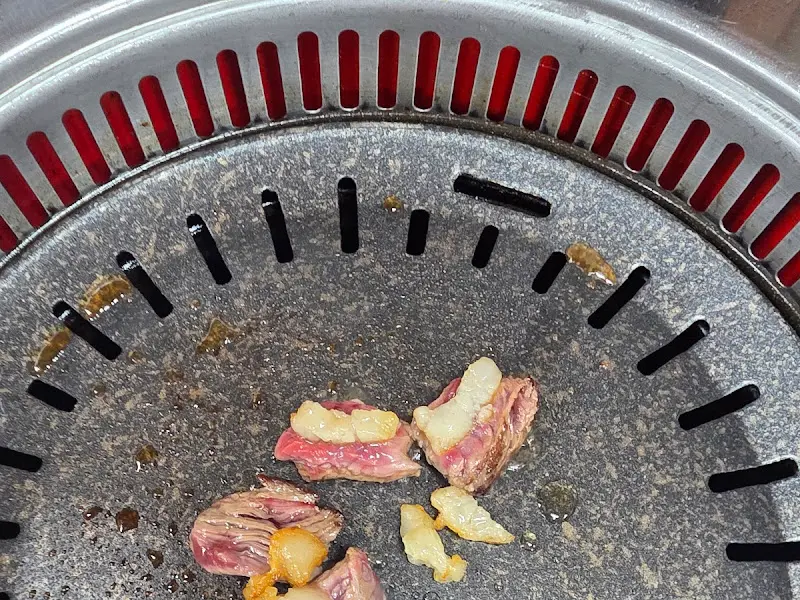 불판 위의 말고기 구이