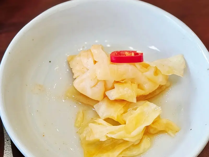 양배추 김치의 모습