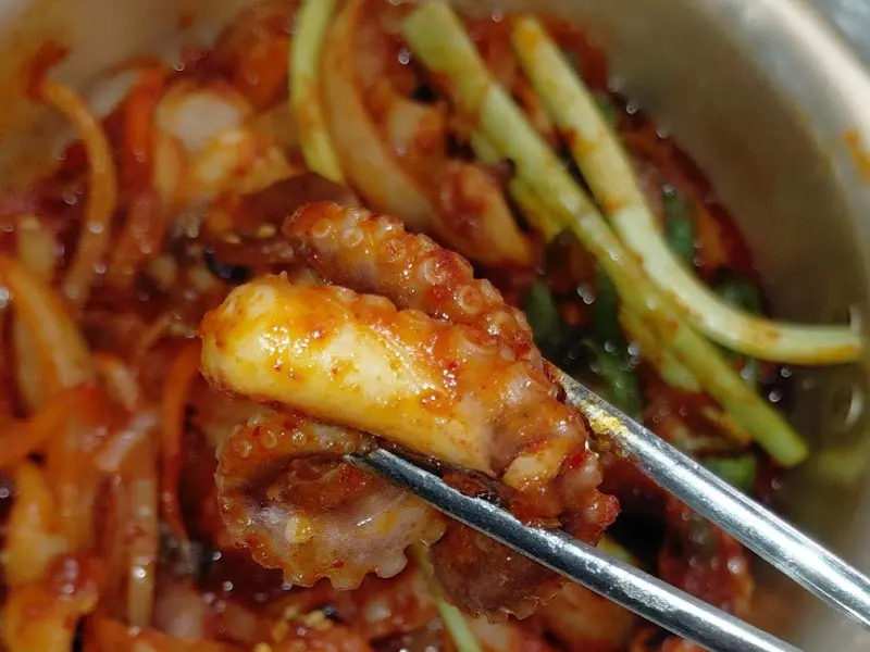 매콤한 쭈꾸미 클로즈업