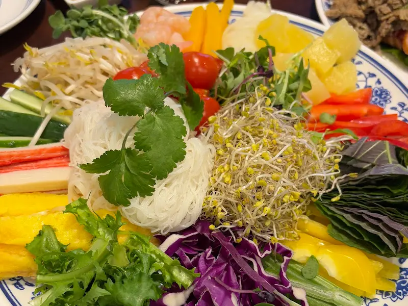 형형색색의 월남쌈 재료 클로즈업