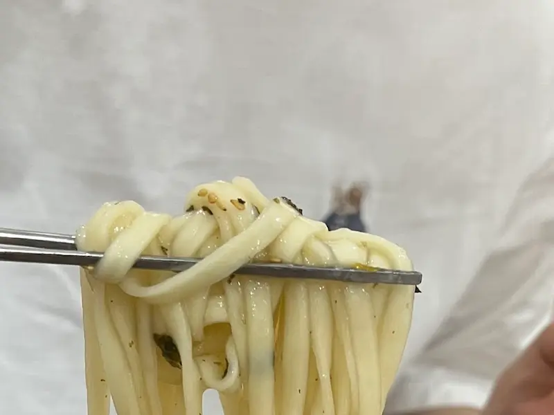 칼국수 면발 클로즈업