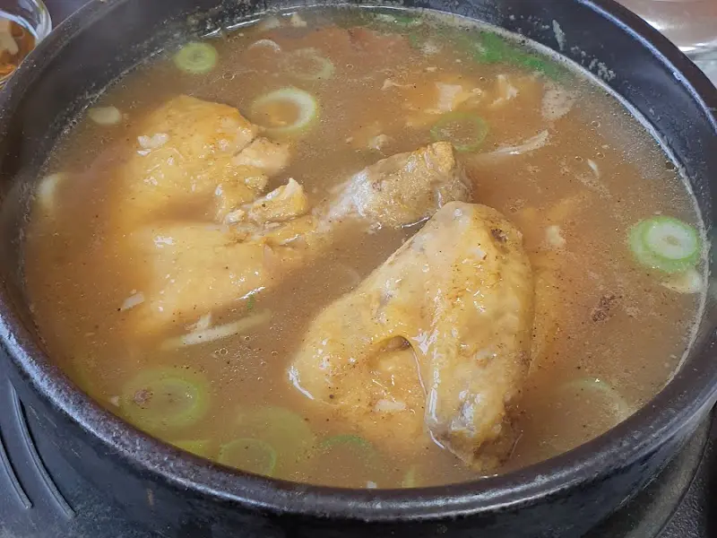 상황버섯 반계탕 클로즈업