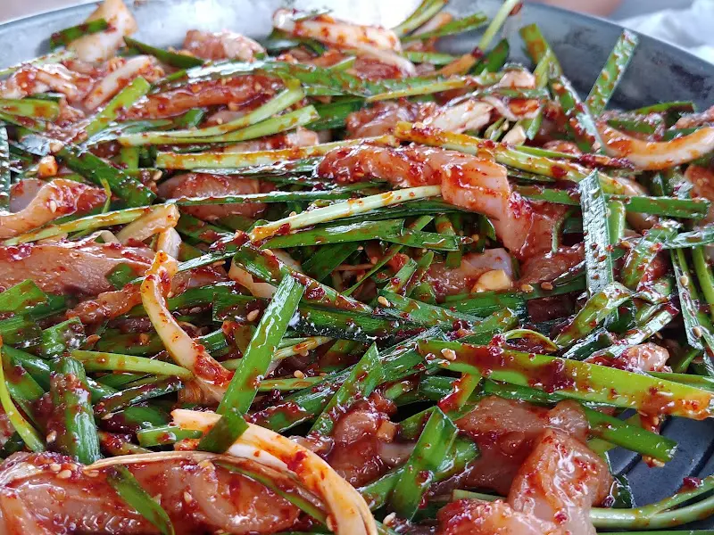 닭 육회 클로즈업