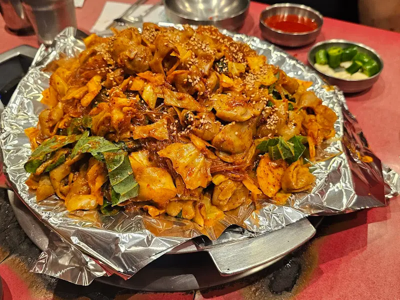 곱창 한 상 차림