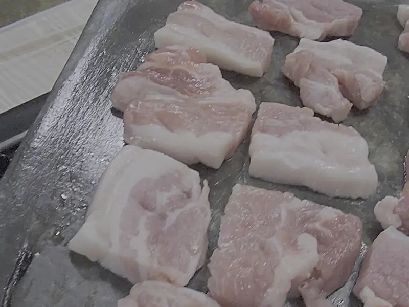 옥돌 삼겹살 근접샷