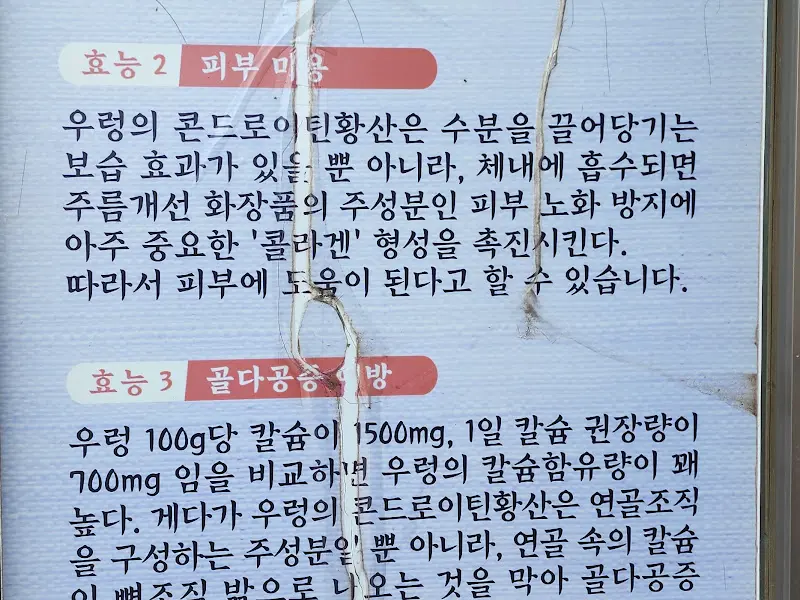 우렁이 효능 안내문