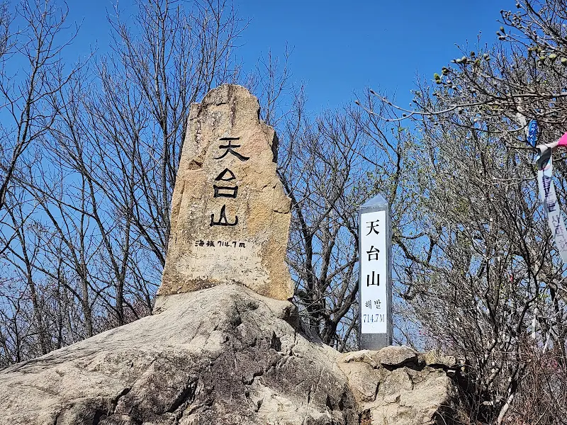 천태산 표지석