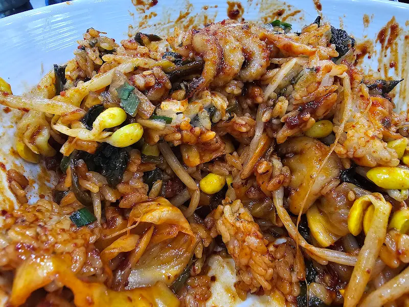 비빔밥으로 재탄생한 곤드레밥과 쭈꾸미 볶음