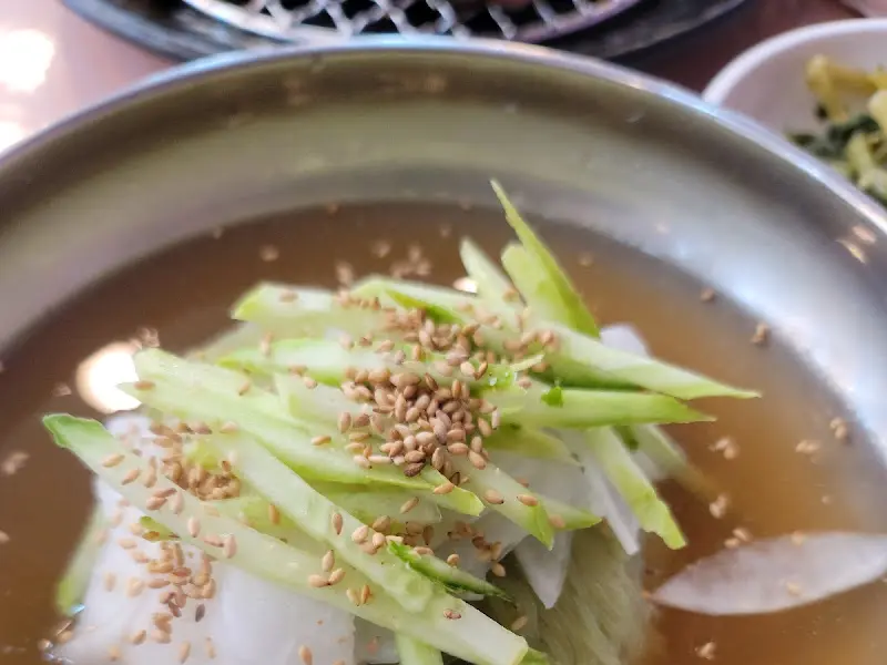 물비빔냉면의 클로즈업 샷