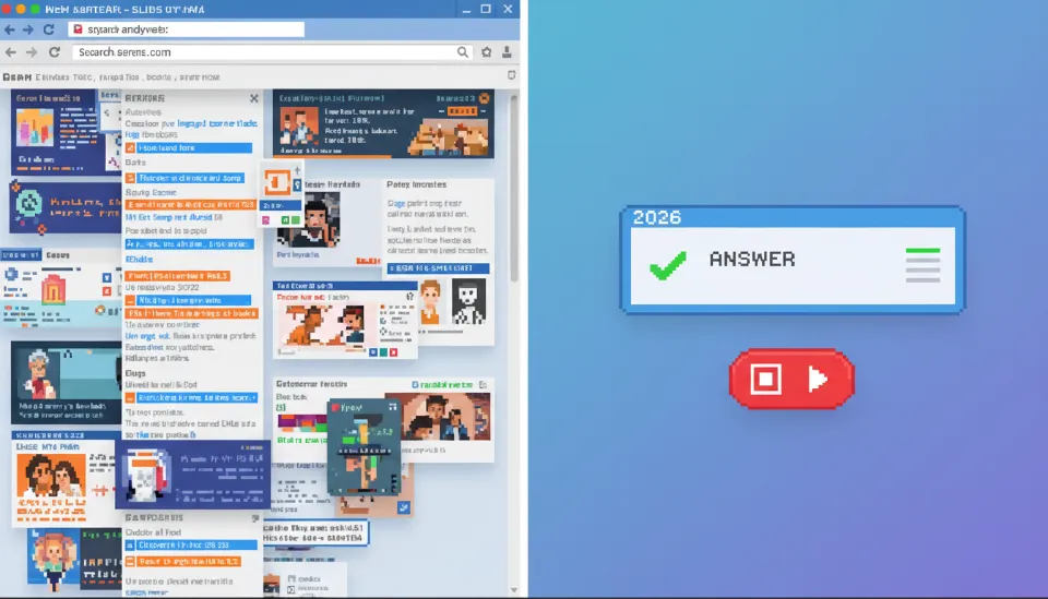 광고로 가득한 2010년대의 복잡한 검색 결과 화면과 단 하나의 정답 및 실행 버튼만 제공하는 2026년형 미니멀 AI 에이전트 인터페이스의 비교 이미지