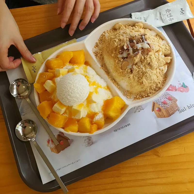 반반 빙수 근접샷