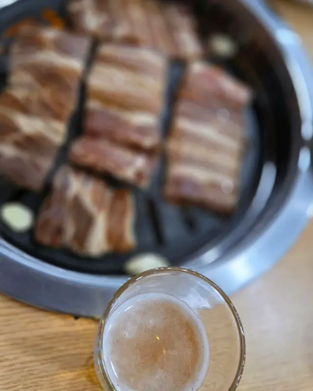 돼지갈비와 맥주