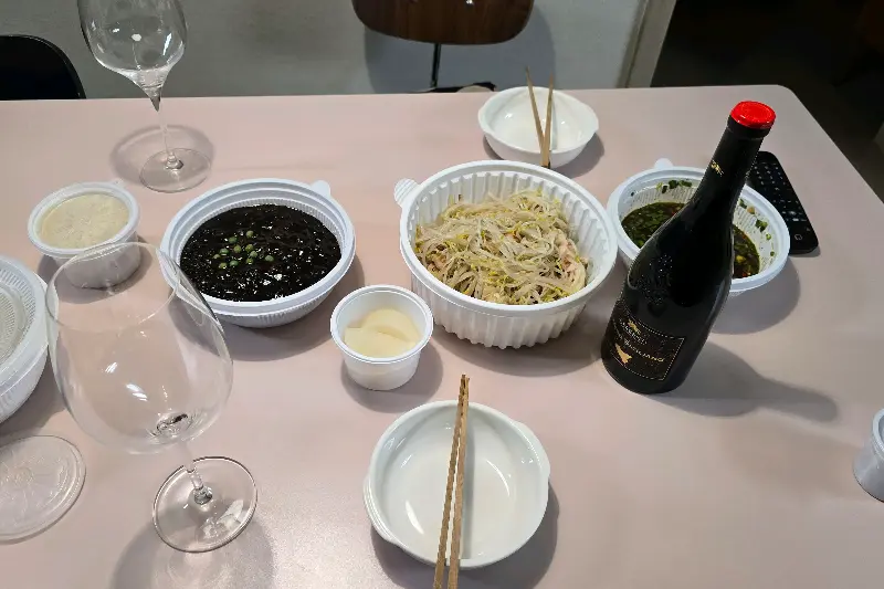 포장해온 음식들