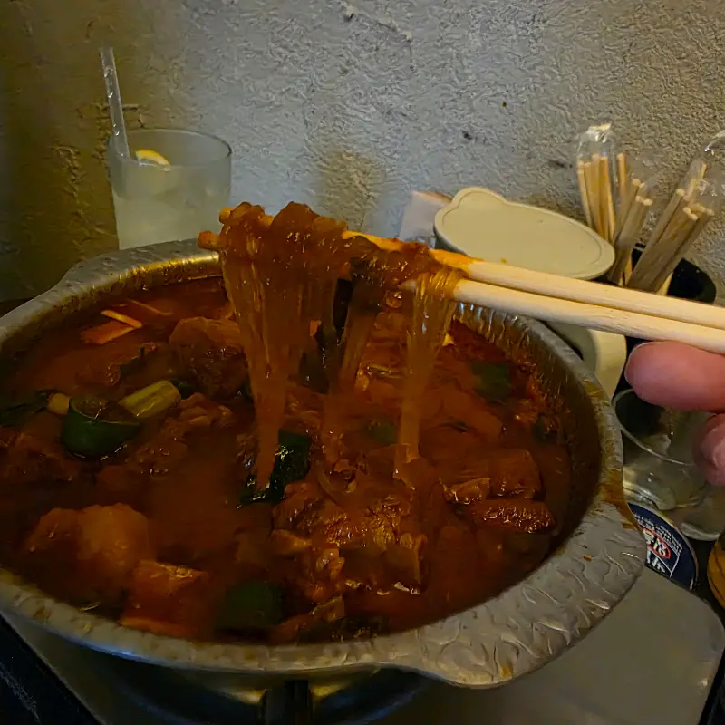 매운갈비찜 면발