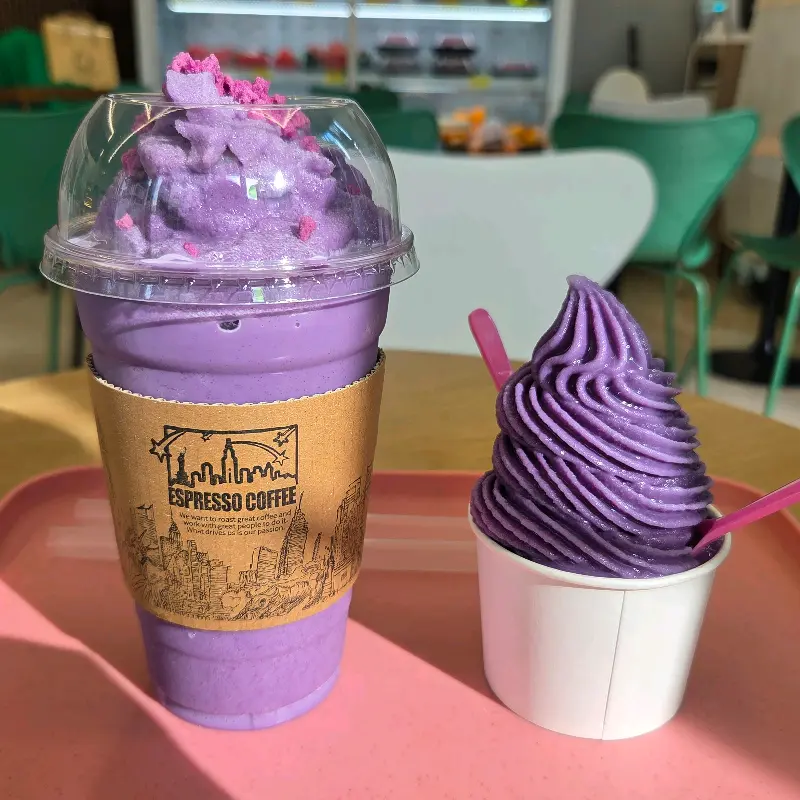 우베 아이스크림과 우베라떼