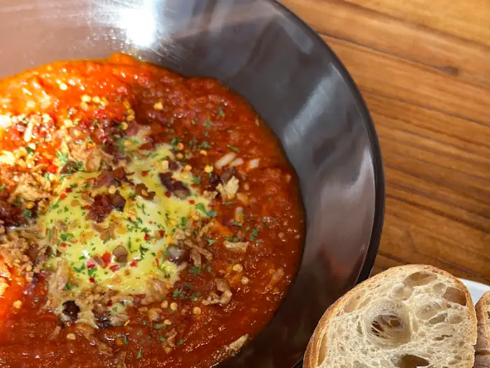 따뜻한 토마토 요리 클로즈업