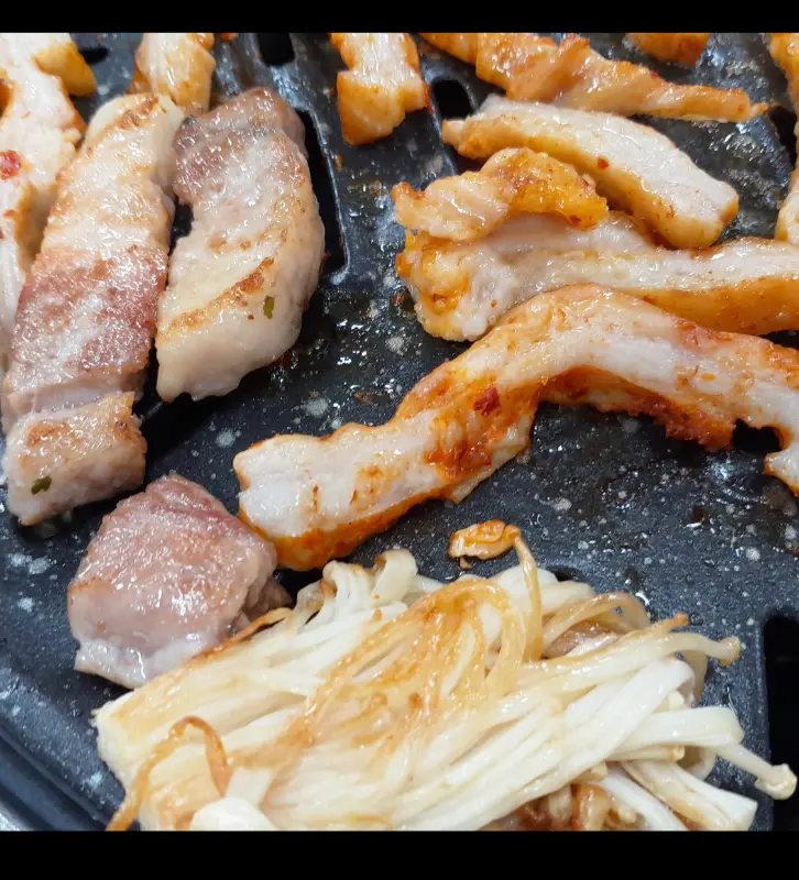 불막열삼 삼겹살과 팽이버섯