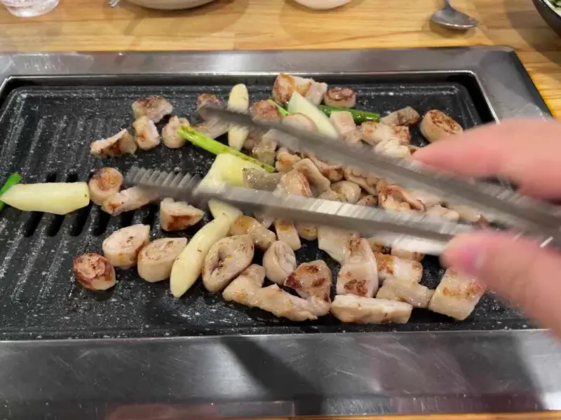 막창 굽는 모습