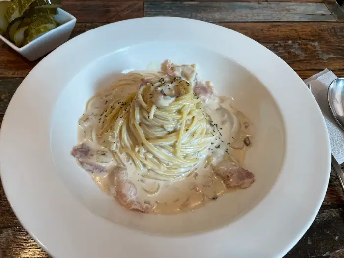 까르보나라 스파게티 클로즈업