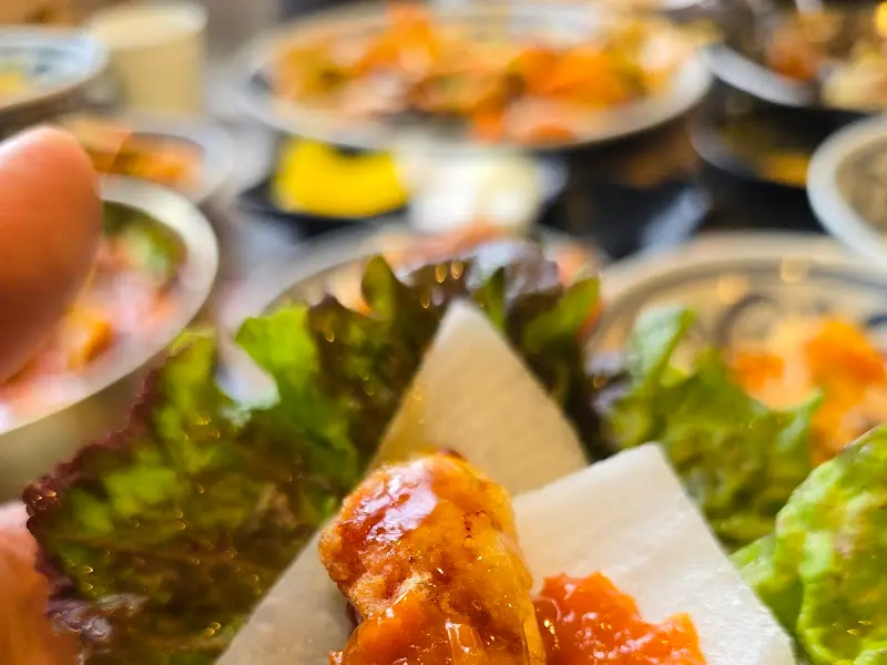 쌈에 싸 먹는 탕수육