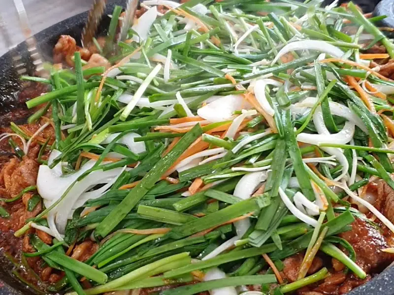 고추장 오리 불고기 조리 과정