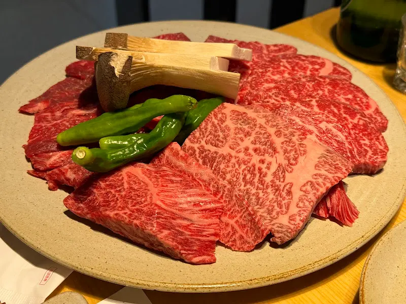 한우생등심과 버섯