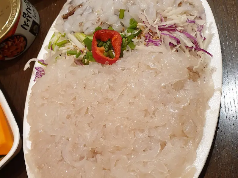 싱싱한 산오징어회 클로즈업